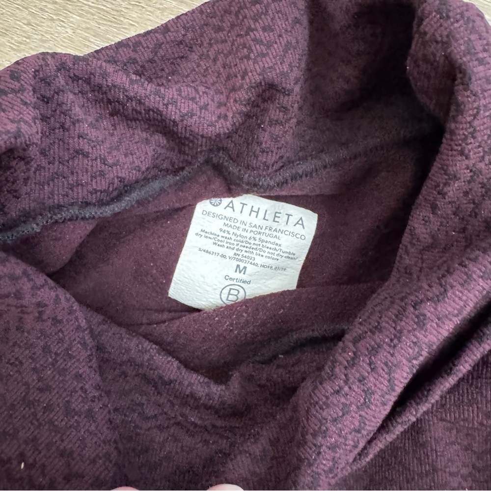 Athleta Maroon Patterned Turtleneck - image 3
